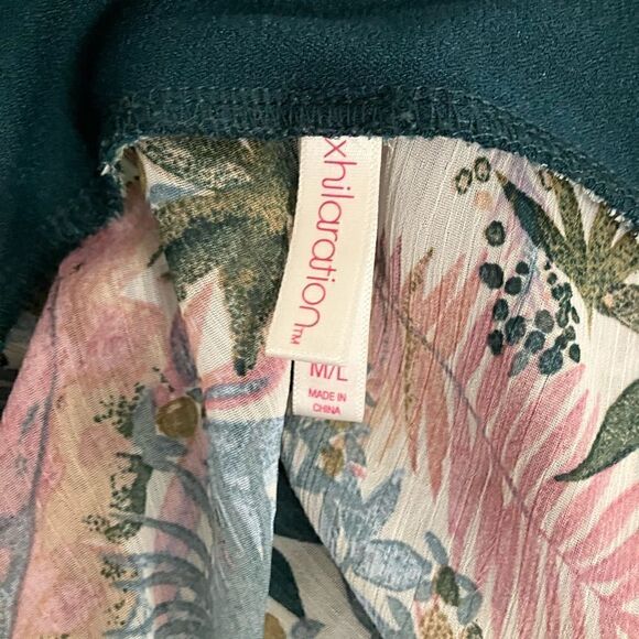 Xhilaration Coverup Kimono Tropical Print Sz M/L - Picture 10 of 11